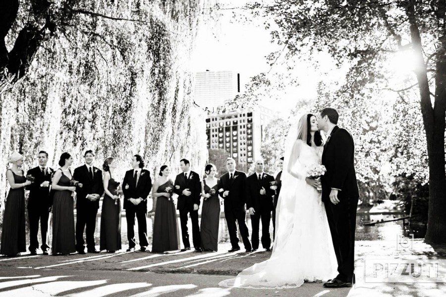 Wedding Party At The Boston Public Gardens