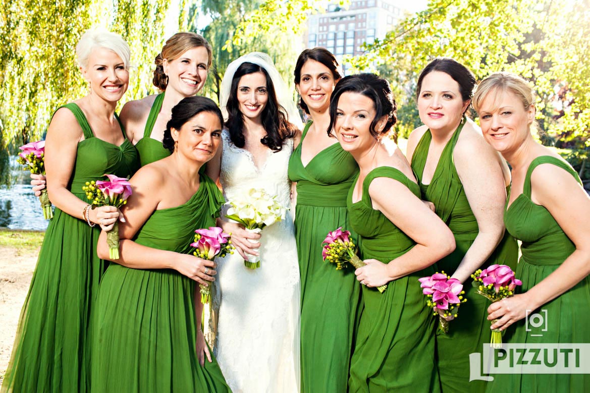 Bride And Bridesmaids - Green Dresses