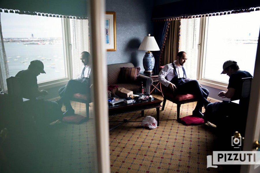 Boston Harbor Hotel Wedding Groom Shoe Shine