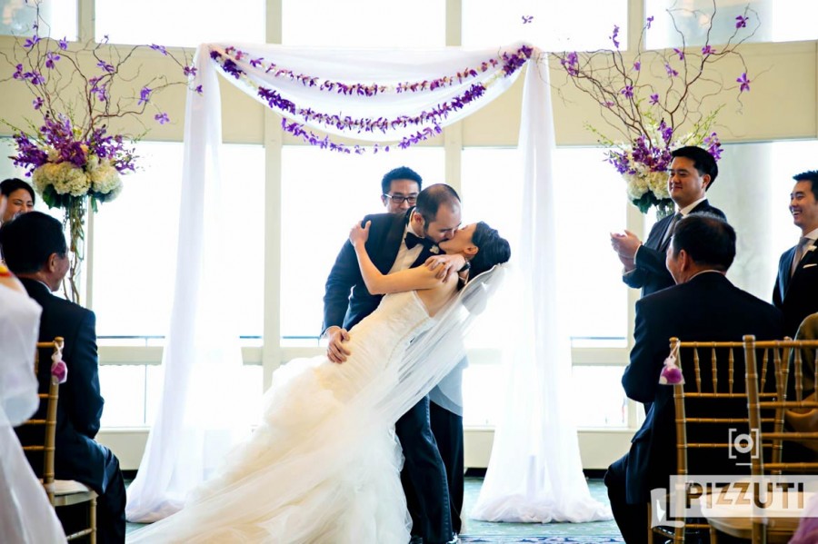 Boston Harbor Hotel Wedding Kiss