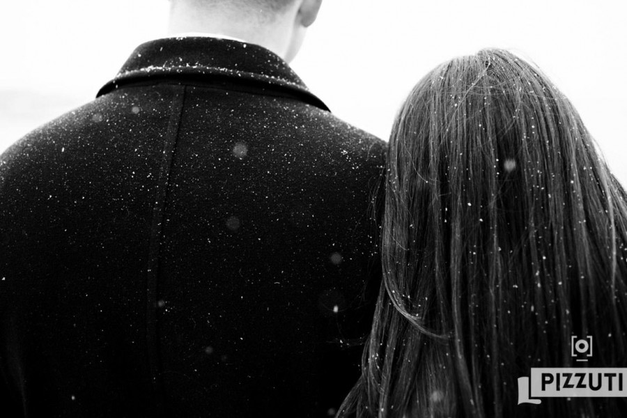 boston winter engagement photo