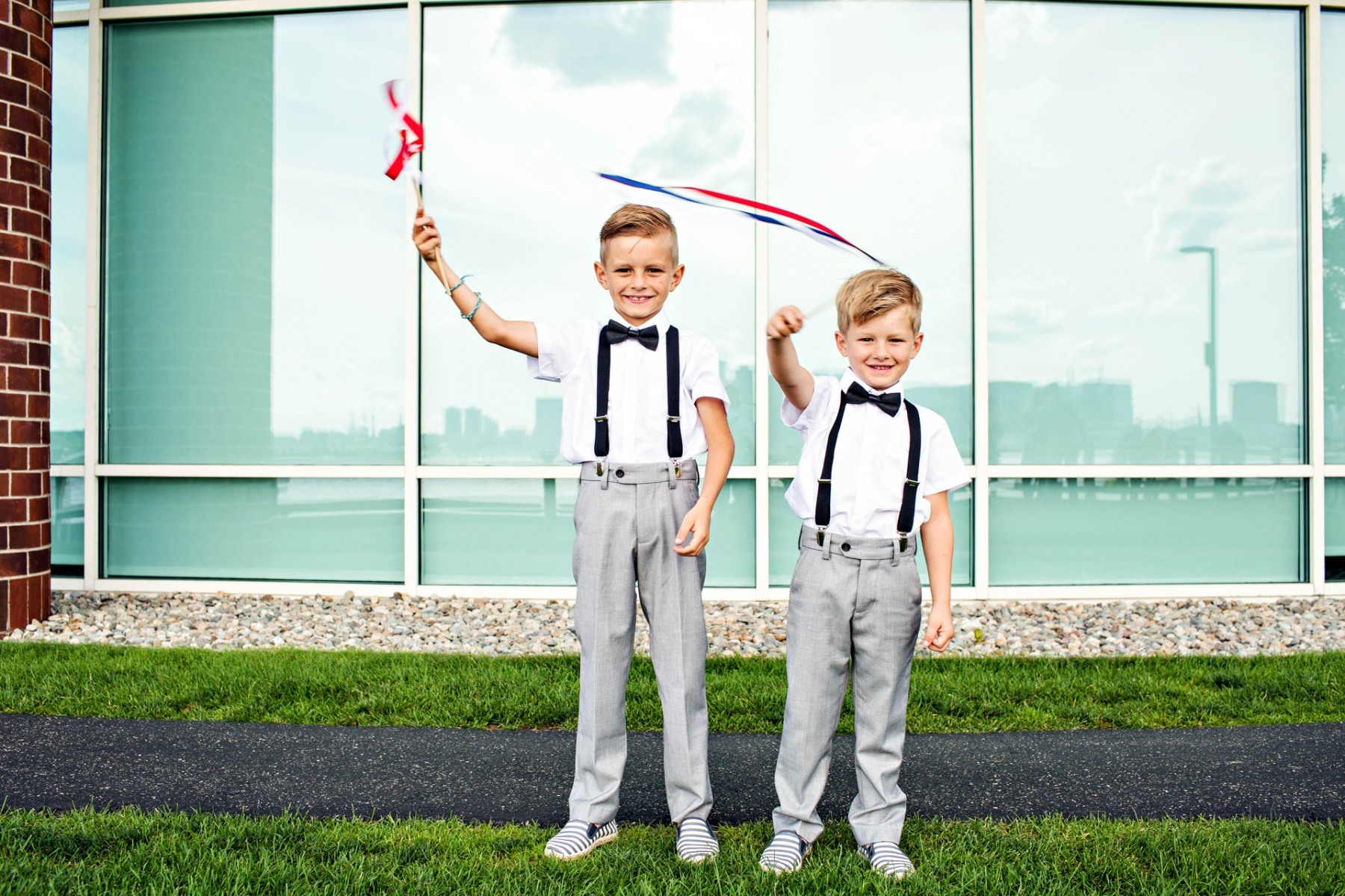 wedding-kids-waving-flags