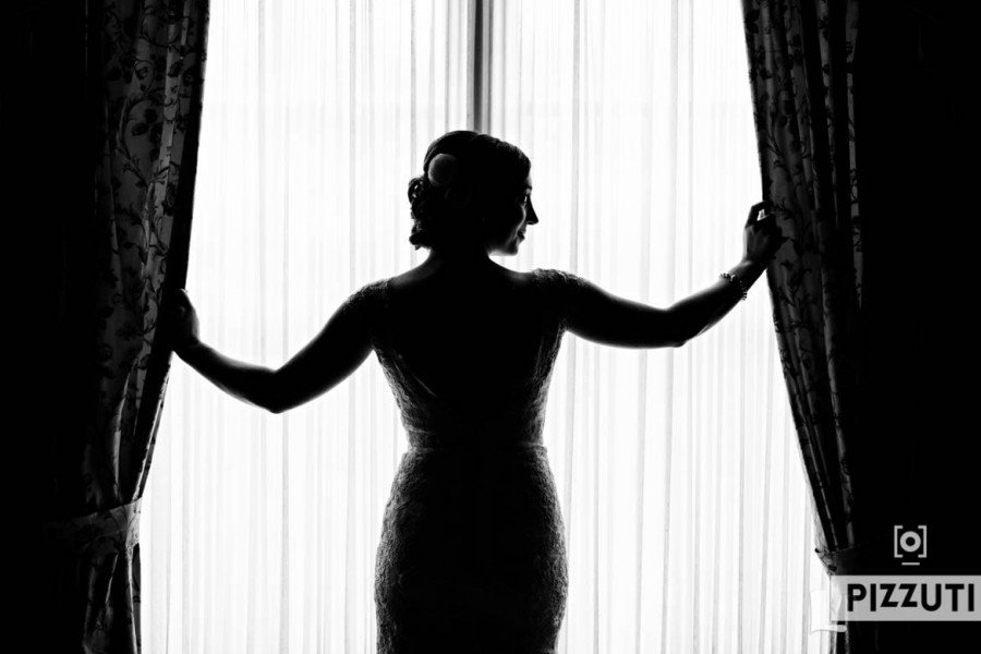 silhouette, portrait of the bride, Tewksbury Country Club